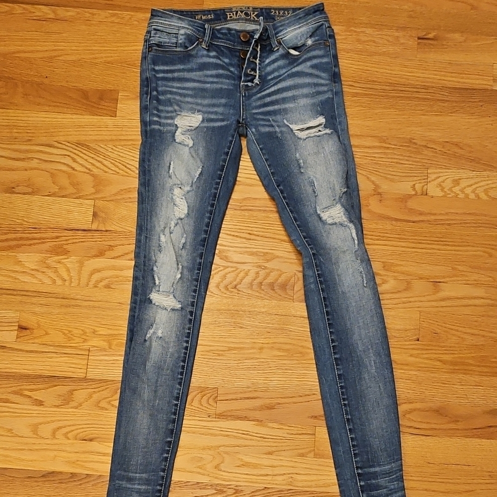 Buckle Blue Distressed Skinny Jeans